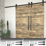 vidaXL Sliding Door Hardware Kit 183 cm Steel Black