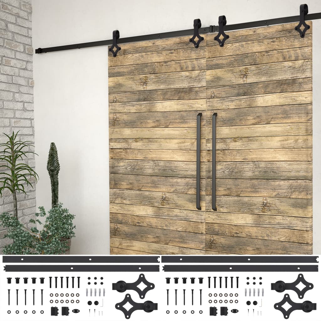 vidaXL Box with parts for sliding door SKIEN 183 cm steel black