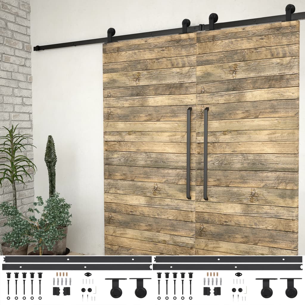vidaXL Parts Box for Sliding Door SKIEN 183 cm Steel Black
