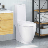 vidaXL Toilet Round Bottom Outlet Ceramic White