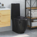 vidaXL Toilet rond afvoer onder keramiek wit