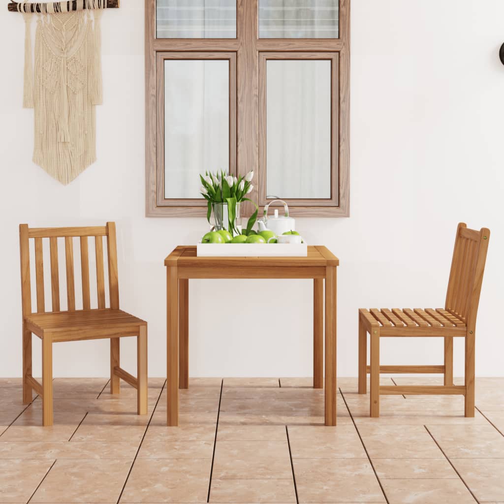 vidaXL 3-piece Garden Dining Set 80x80 cm Solid Teak Wood