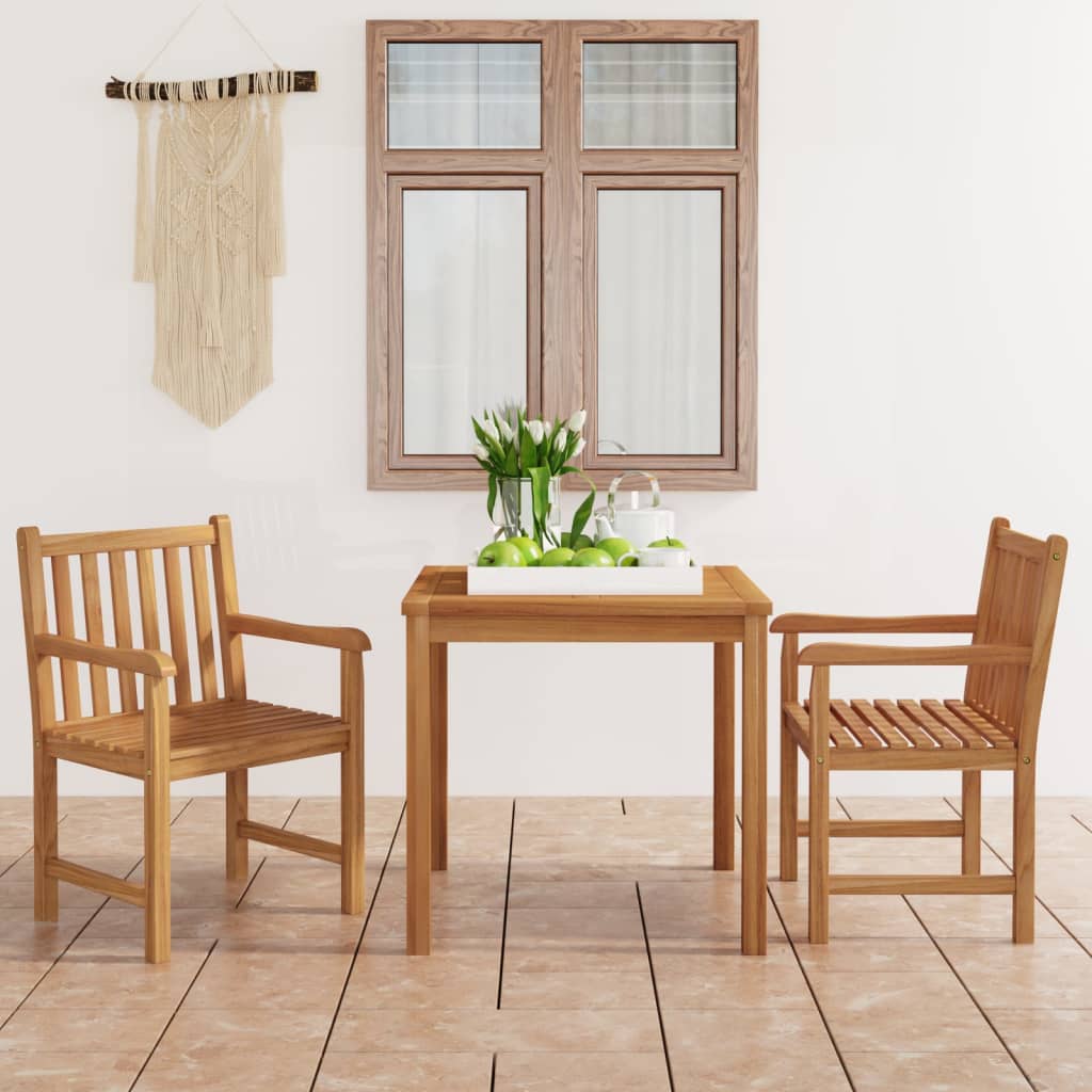 vidaXL 3-piece Garden Dining Set 80x80 cm Solid Teak Wood