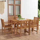 vidaXL 5-piece Garden Dining Set 140x80 cm Solid Teak Wood