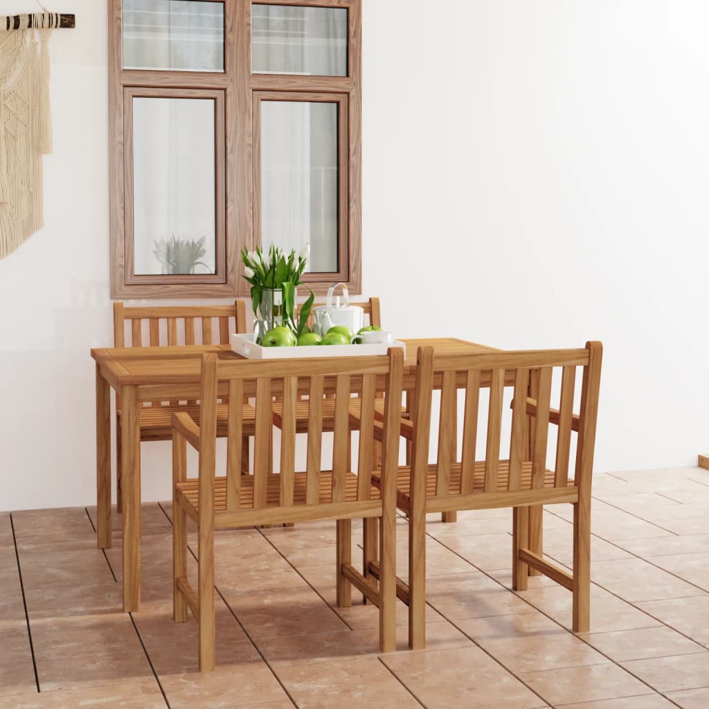 vidaXL 5-piece Garden Dining Set 150x90 cm Solid Teak Wood