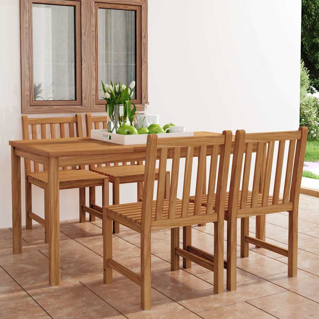 vidaXL 5-piece Garden Dining Set 160x80 cm Solid Teak Wood