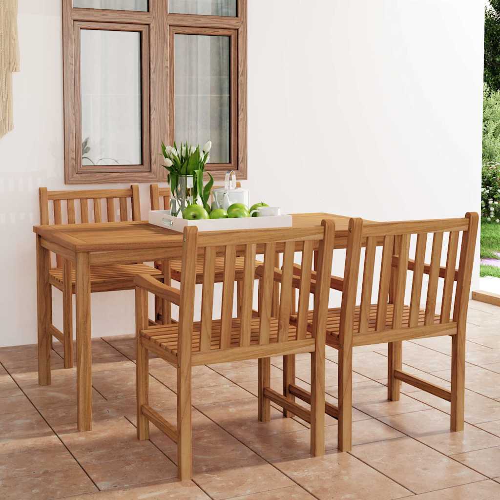 vidaXL 5-piece Garden Dining Set 160x80 cm Solid Teak Wood