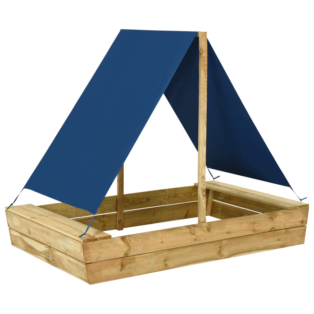 vidaXL Sandbox with roof 160x100x133 cm impregnated pine wood