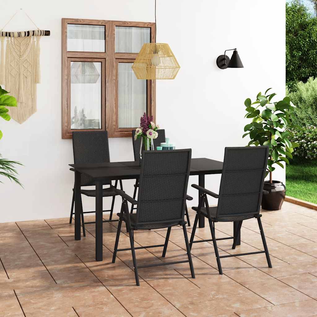 vidaXL 3-delige Tuinset zwart