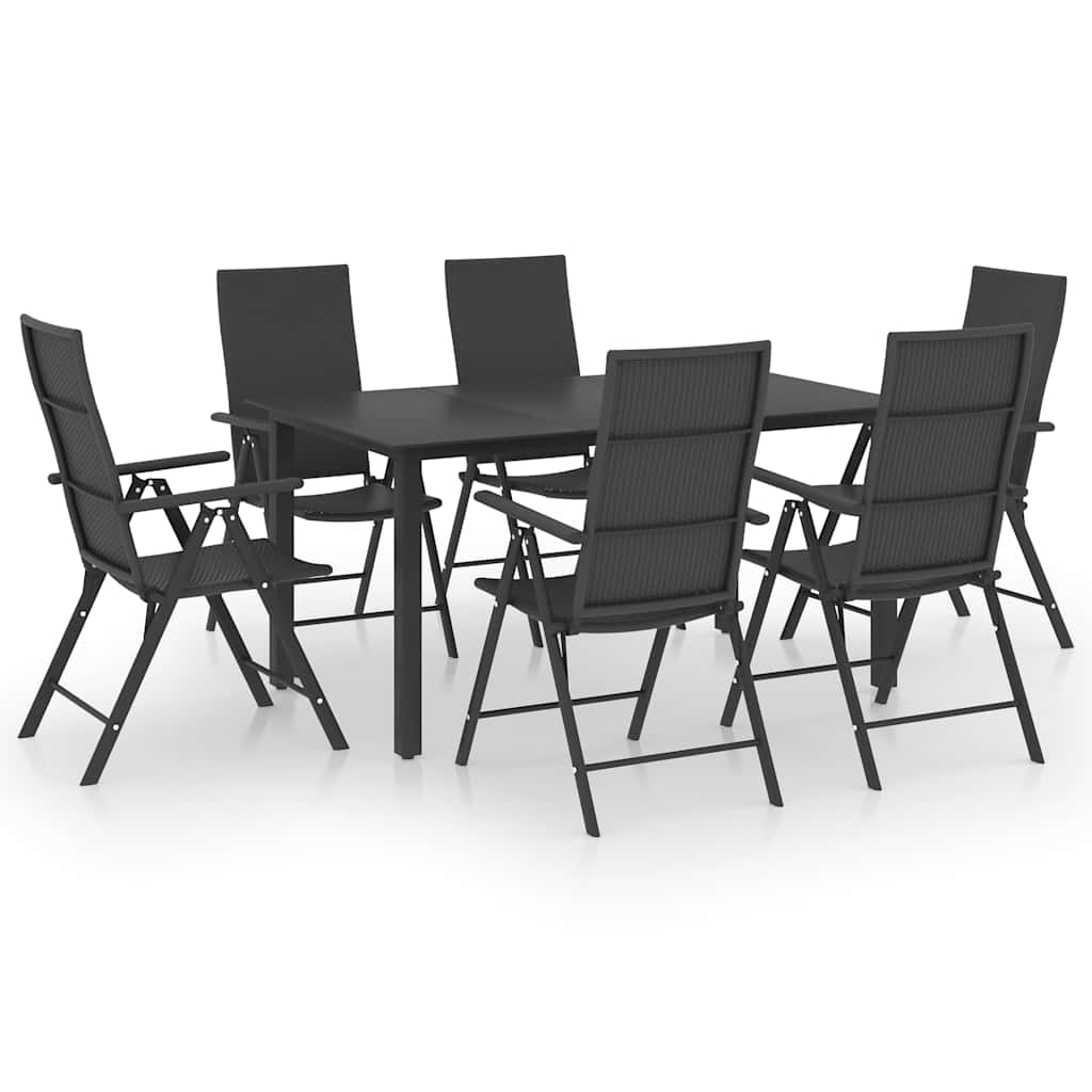 vidaXL 3-delige Tuinset zwart