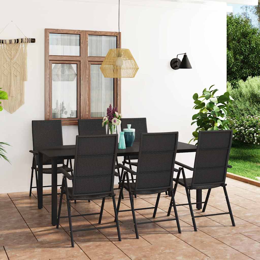 vidaXL 3-delige Tuinset zwart