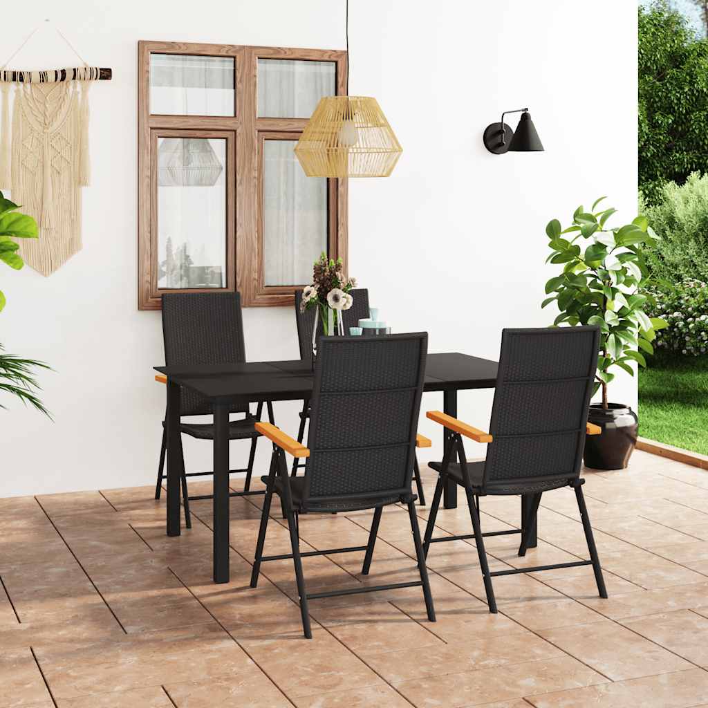vidaXL 3-delige Tuinset zwart en bruin