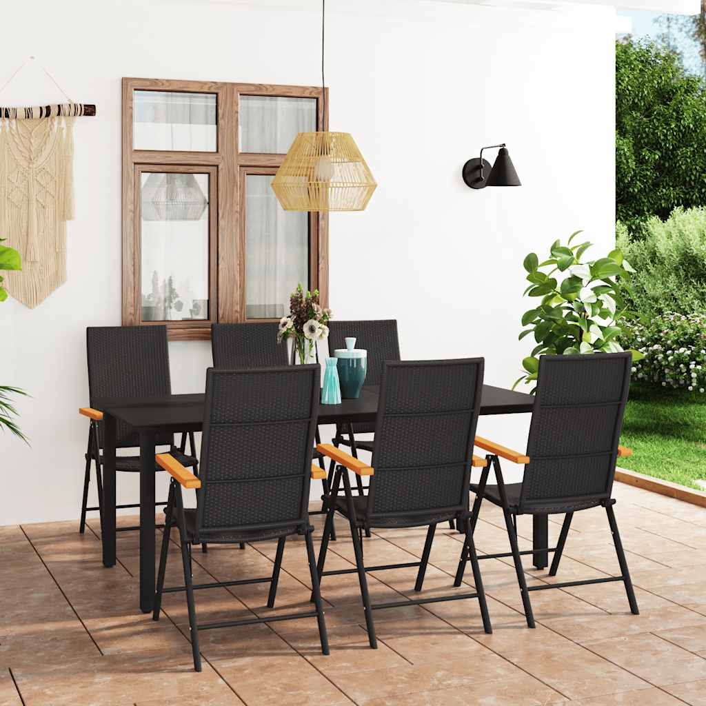 vidaXL 3-delige Tuinset zwart en bruin