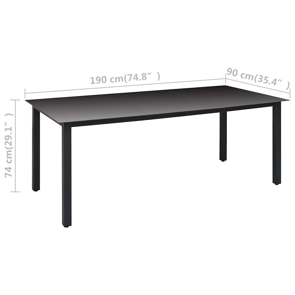 vidaXL 3-delige Tuinset zwart en bruin
