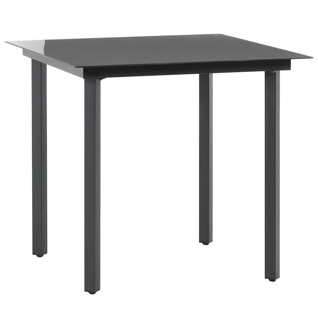 vidaXL 3-delige Tuinset PVC-rattan zwart