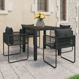 vidaXL 3-delige Tuinset PVC-rattan zwart