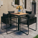 vidaXL 3-delige Tuinset PVC-rattan zwart