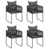 vidaXL 3-delige Tuinset PVC-rattan zwart
