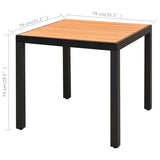 vidaXL 3-delige Tuinset PVC-rattan zwart