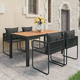 vidaXL 3-delige Tuinset PVC-rattan zwart
