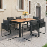 vidaXL 3-delige Tuinset PVC-rattan zwart