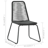 vidaXL 3-delige Tuinset PVC-rattan zwart