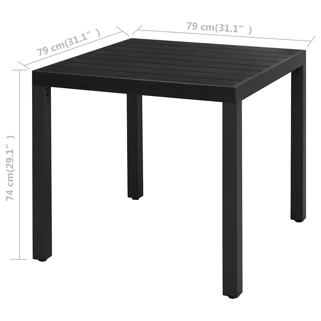 vidaXL 3-delige Tuinset PVC-rattan zwart