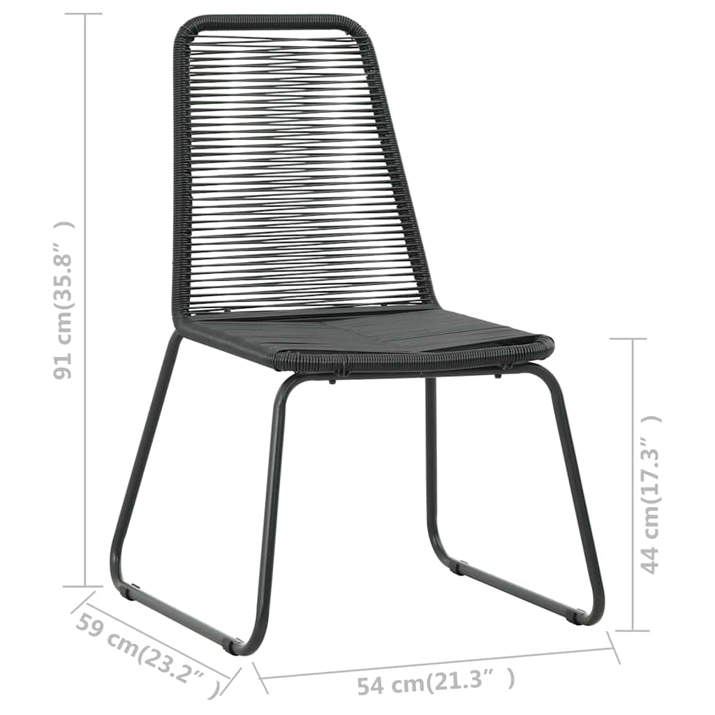 vidaXL 3-delige Tuinset PVC-rattan zwart