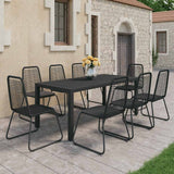 vidaXL 3-delige Tuinset PVC-rattan zwart