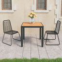 vidaXL 3-delige Tuinset PVC-rattan zwart