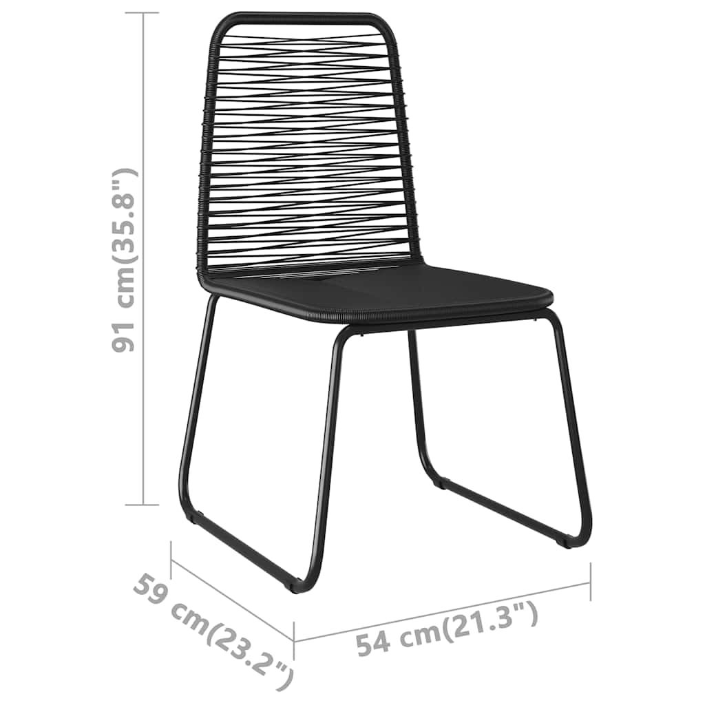 vidaXL 3-delige Tuinset PVC-rattan zwart