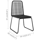 vidaXL 3-delige Tuinset PVC-rattan zwart