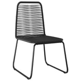 vidaXL 3-delige Tuinset PVC-rattan zwart