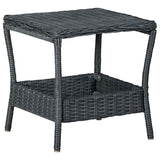 vidaXL 3-delige Loungeset met kussens poly rattan donkergrijs