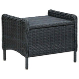 vidaXL 2-delige Loungeset met kussens poly rattan donkergrijs