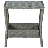 vidaXL 3-Piece Lounge Set with Cushions Poly Rattan Dark Grey