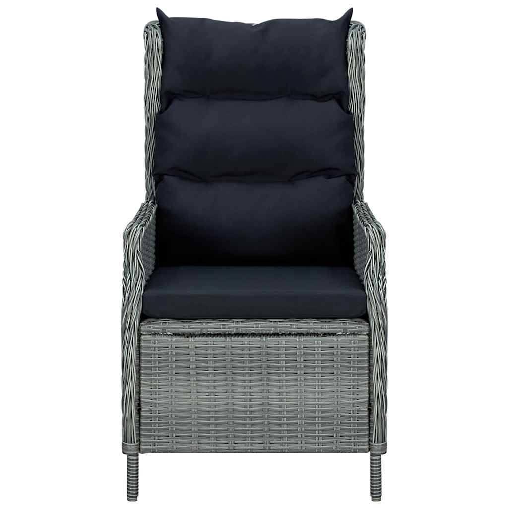 vidaXL 3-Piece Lounge Set with Cushions Poly Rattan Dark Grey