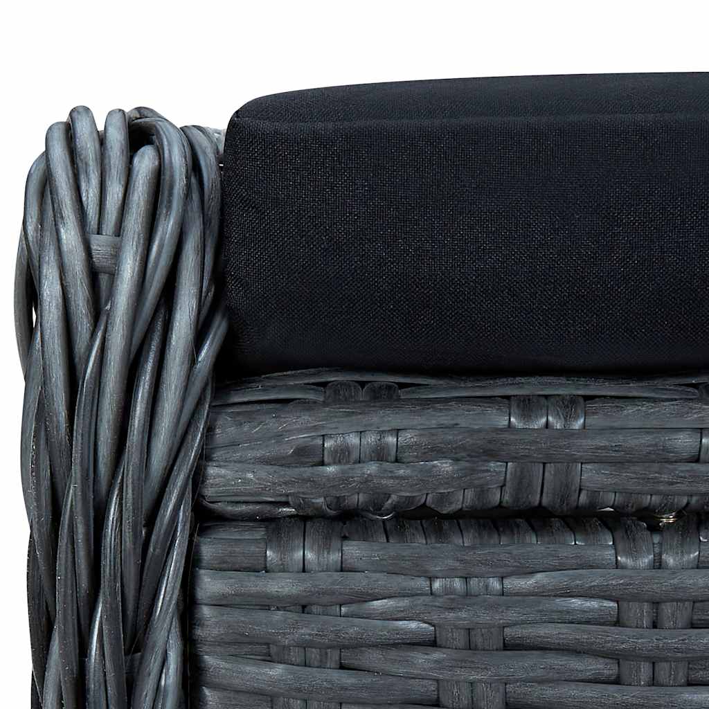 vidaXL 9-delige Tuinset met kussens poly rattan donkergrijs
