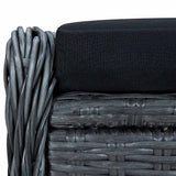 vidaXL 9-delige Tuinset met kussens poly rattan donkergrijs