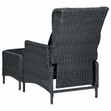 vidaXL 9-delige Tuinset met kussens poly rattan donkergrijs
