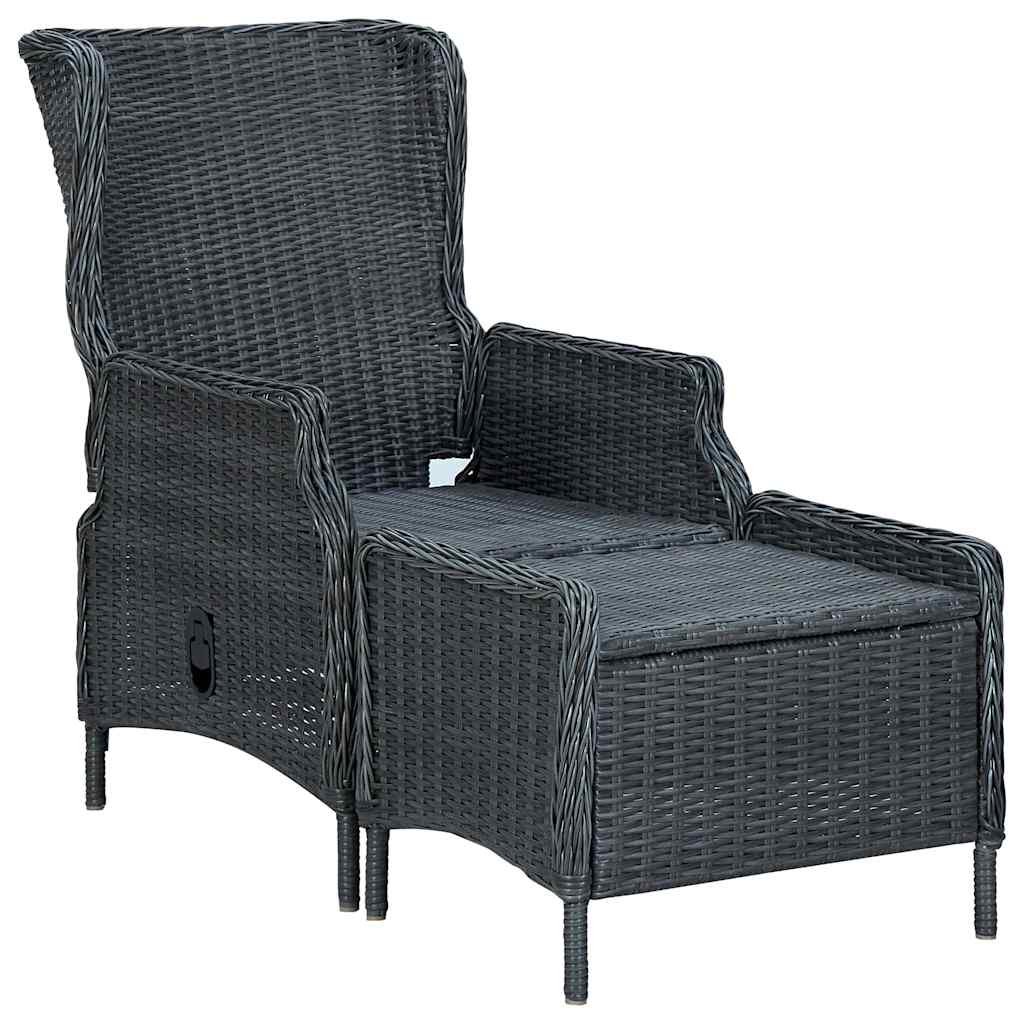 vidaXL 9-delige Tuinset met kussens poly rattan donkergrijs