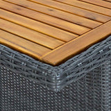 vidaXL 7-delige Tuinset met kussens poly rattan donkergrijs