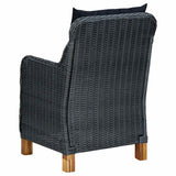 vidaXL 9-delige Tuinset met kussens poly rattan donkergrijs