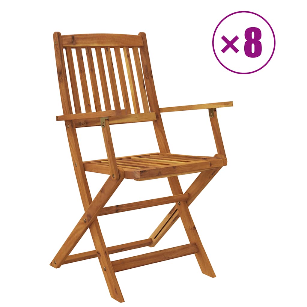 vidaXL 7-delige Tuinset inklapbaar massief acaciahout