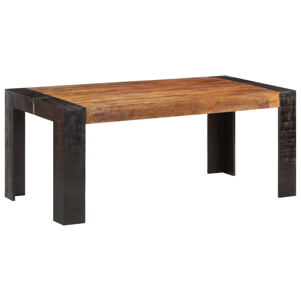 vidaXL Dining Table 140x70x76 cm Solid Rough Mango Wood