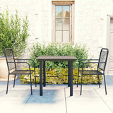vidaXL 3-Piece Garden Dining Set Glass and Steel Black