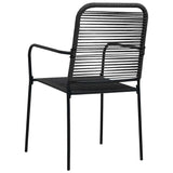 vidaXL 3-Piece Garden Dining Set Glass and Steel Black