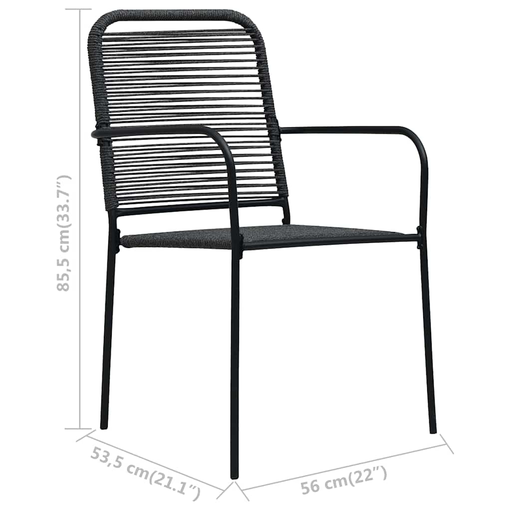 vidaXL 3-Piece Garden Dining Set Glass and Steel Black