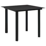 vidaXL 3-Piece Garden Dining Set Glass and Steel Black