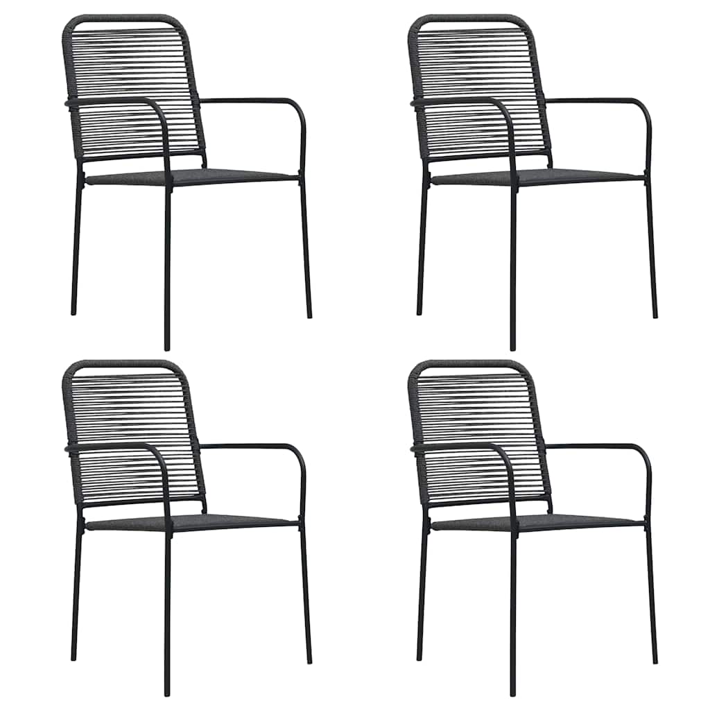 vidaXL 3-Piece Garden Dining Set Glass and Steel Black
